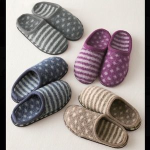 Garnet Hill Haflinger Shirley Dot-and-Stripe Slippers